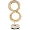 15" Brown Rattan Infinity Sculpture with White Marble Base